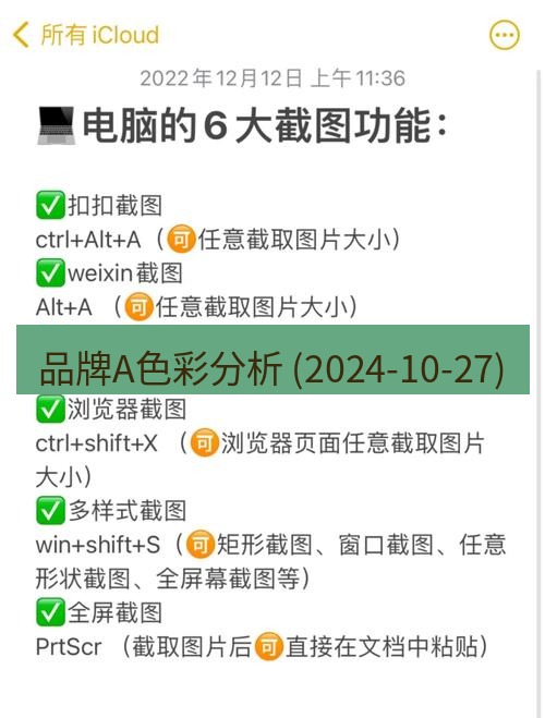 截图软件 品牌A色彩分析 (2024-10-27)