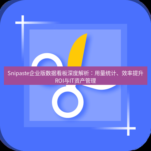 截图软件 Snipaste企业版数据看板深度解析：用量统计、效率提升ROI与IT资产管理