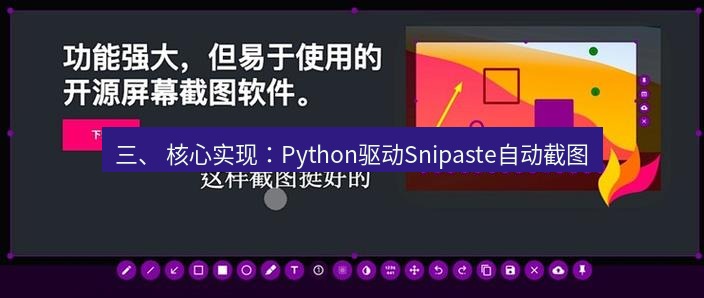 截图工具 三、 核心实现：Python驱动Snipaste自动截图